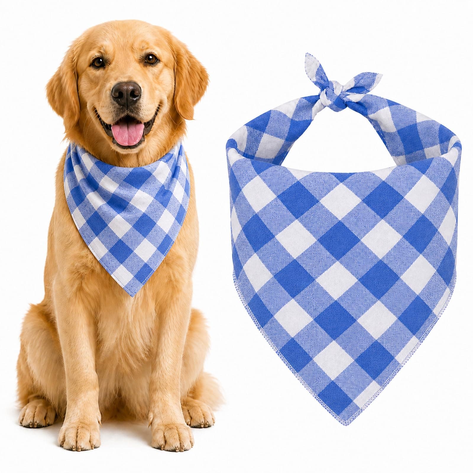 Bandana carreaux bleu et blanc